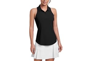 Soneven Polo de Golf pour Femme sans Manches - Débardeur de Sport - Dos Nageur - avec col - Gym - Léger - Haut de Yoga