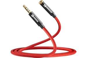 ANNNWZZD Przedłużacz Jack 3.5mm, Stereofoniczny kabel Jack męski na żeński, kabel przedłużający kompatybilny z Autoradio, HiFi Stereo, Słuchawki, Głośnik, TV, MP3 1M, LK-AF1003X