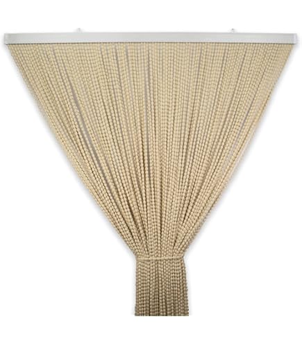 Tenda Antimosche Tata Home Susy In Corda Intrecciata – 100x220 Cm, Bianca, Con Foglie, Per Porte E Finestre