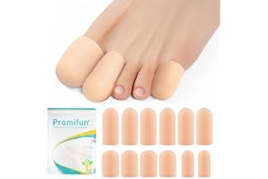 Promifun Gel Toe Cap Toe Protector - 6 pares de protectores para el dedo gordo del pie unisex, almohadillas para aliviar el dolor, uñas perdidas o encarnadas, callos, durezas, ampollas (2L+3M+1S)