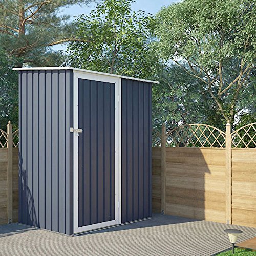 Geräteschrank Geräteschuppen Metall-Schrank Metall-Schuppen Garten-Schrank 130 cm x 80cm x 186 cm – Farbwahl (Grau / Anthrazit) - 3