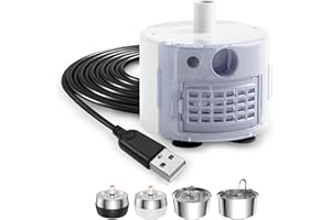 PLOOHT Pompe pour Fontaine à Eau Chat en Acier Inoxydable