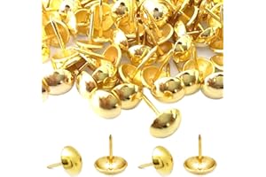 500 Chiodi da Tappezzeria, BetterJonny Puntine per Tappezzeria in Oro Chiodi Tappezzeria Puntine Decorativo Bullette Borchie Decorative per Mobili Divani Poltrone Letti Sedie Vintage, 17 x 11mm