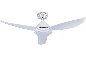 ‎PEPEO PEPEO - Raja Deckenventilator mit Beleuchtung | Sehr leiser Deckenventilator mit Fernbedienung und dimmbarer LED Beleuchtung. Ventilator Durchmesser 122 cm. Farbe: Weiß [Energieklasse F]