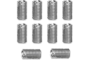 YOWFOND 10 inserti filettati M10 su M8, manicotti filettati in acciaio inox 15 mm, adattatore filettato, dado filettato, manicotto filettato, set di duplicazione filettatura (M10 x M8)