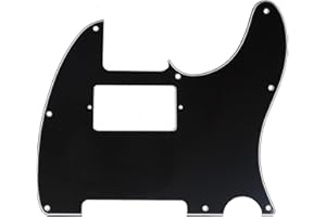 Musiclily 8 Otworów Pickguard Tele Humbucker Płyta Maskownica do Gitary Fender USA/Mexican Standard Telecaster typ Nowoczesnym, 3-warstwowy Czarny