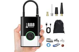 EVARYOO 6000mAh Tragbare Elektronische Luftpumpe,150PSI Fahrradpumpe Elektrisch, Akku Kabelloser Tragbarer Luftkompressor Portable Electric Air Compressor, Pumpe für Auto,Motorrad, Fahrräder, Bälle