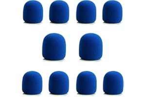 GERERIC La Cabina 10 Pezzi Copri Microfono in Spugna Filtri Antipop e Antivento per Microfoni Protezione Microfono Copertura per Microfono Universale (Blu)