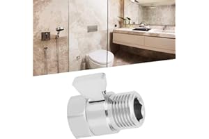 BOROCO Zawór odcinający prysznic, 1/2" głowica prysznicowa, regulacja przepływu, zawór odcinający, zawór oszczędzający wodę, zasilanie prysznicowe