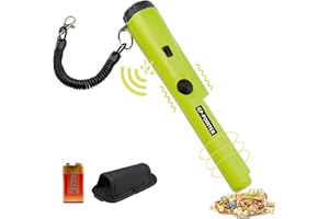 KKMOL Metal Detector Pinpointer - 360°Search Gold Treasure Pinpointing Finder Probe with LED and Holster, Waterproof Metal Detector, Metal Detecting Tool Accessories for Adults, Kids (Light Green)