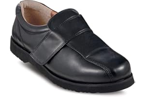 Chums Men's Leather Wide Fitting Shoes Wide Opening for Easy Access Touch Fastening for Comfortable Fit