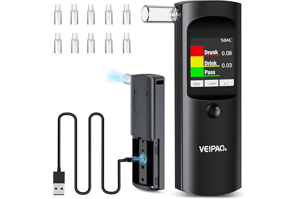 VEIPAO Etilometro Portatile Certificato Alcol Test