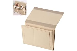 GMYIAK Nachttisch-Organisator, 5 Fächer Filz Nachttisch-Organisator, Haus Schlafzimmer Wohnzimmer College Schlafsaal Nachttisch hängende Veranstalter Wasserflasche, Magazin, Telefon, Gläser (Beige)