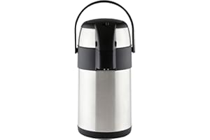 Pioneer Termo de acero inoxidable con bomba de 5,0 l, termo hermético para bebidas frías y calientes, dispensador de bebidas con bomba fácil de usar para eventos