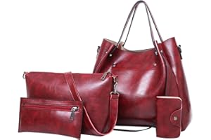 ZEELIY 2023 Mode 4pc Sac Fourre Tout Femme Sac En Cuir Femme Bandouliere De Grande Capacité Sac À Main Femmes Sac À Main Grande Capacité Casual Reto Fashionleather Femmes Sac À Main