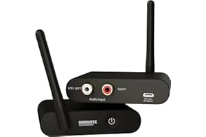 Marmitek Subwoofer Wireless Transmitter WS400 - Collega il tuo Subwoofer in Modalità Wireless al tuo Impianto Stereo - Jack da 3,5 mm - Trasmettitore Audio