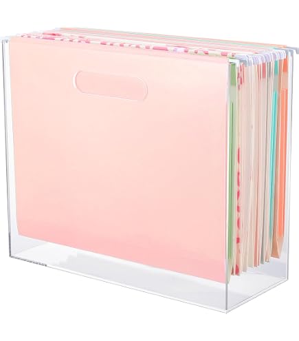DINGHUO Acrylic File Holder with Handles, Acrylic File Organizer