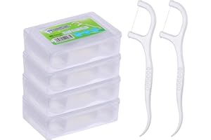 Dental Floss, KWOKWEI 200 Stück Zahnseide Zahnstocher Stick mit Zahnstocher Halter, Zahn Draht Zahnpflege Interdental Flossers mit Y-Form Design, Disposable Zahnseidensticks Zahnreiniger Sticks