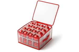 com-four® Caja de Almacenamiento para 32 Bolas navideñas - Caja para clasificar Adornos para árboles de Navidad - Organizador de Adornos navideños - Almacenamiento para Adornos navideños