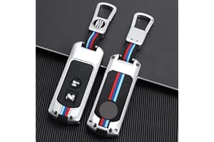 Happyit Etui na kluczyki samochodowe ze stopu cynku do Honda PCX 150 X-ADV SH125 Scoopy SH300 Forza Super Cub 125 300 z fluorescencyjnymi silikonowymi przyciskami (2 przyciski, srebrne)