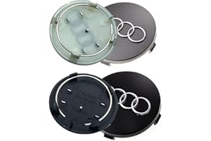 iTauyees 4 Tappi coprimozzi, 60mm coprimozzo ruota in ABS (nero+grigio)