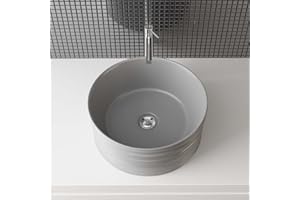 Waschbecken24 41 x 41 x 18 cm, design in ceramica, lavabo da appoggio per lavabo, bagno, WC per ospiti A461GAMW