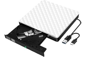 CKABELLY External CD DVD Drive, USB 3.0 & Type-C CD/DVD +/-RW Drive Portable CD DVD Player Burner Reader Writer, Slim Optical CD ROM Drive for Laptop Desktop PC Linux MacOS Macbook Air Windows XP/11/10