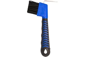 AURUM AND ADORN Horse Hoof Pick Brush with Soft Touch Rubber Handle - 2 in 1 Farrier Tool - Portable & Sturdy - Blue