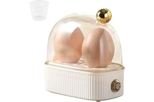 DZAY Small Egg Cooker,Egg Steamer, Mini Electric Egg Cooker for 2 Eggs, 360° Fast Steam Egg Cooker,Lovely & Compact Design for Quick Egg Cooking, Perfect for Dormitory, Household (white)