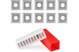 TRVOXVIQ Cuchillas reversibles de 10 cuchillas de repuesto (12 x 12 x 1,5 mm, 35 °), insertos de metal duro cuadrado afilado, metal duro intercambiable (HW) para fresas planadoras para madera