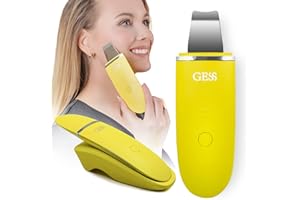 GESS Egzotyczna ultradźwiękowa szpatułka do szorowania twarzy, 7 zabiegów, peeling, fonoforeza jonoforeza, czyszczenie jonoforezy, chromoterapia, deincrustation, USB