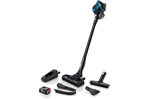 Bosch BCS612LGB Unlimited 6 Cordless Stick Vacuum Cleaner, Ultra Lightweight Design, Suitable for All Floor Types, 2 x Interchangeable 18V Batteries, 60 Minutes Run Time, Laguna Blue