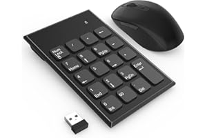 YEEMIE PRO Combo pavé Numérique et Souris Sans Fil 2,4 G avec 3 DPI Réglables 800/1200/1600, Clavier Souris Sans Fil Portable Ultra Fin pour PC Portable, Ordinateur de Bureau et Notebook, avec un Récepteur USB.