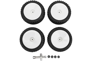 VGEBY Neumáticos y Ruedas RC, 4 neumáticos Delanteros Traseros RC y Ruedas con neumáticos y Llantas RC hexagonales de 12 mm para Piezas de actualización de Coches Todoterreno RC 1/10(Blanco)
