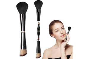 Kireida® Zestaw pędzli do makijażu 4 w 1, podróżny pędzel do makijażu, pędzel do podkładu/różu, pędzel do cieni do powiek, pędzel do pudru, pędzel do korektora, dwustronny pędzel do makijażu