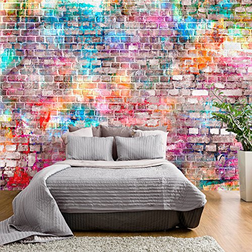 Fototapete Steinwand 400×280 cm – VLIES TAPETE PREMIUM – PROFI QUALITÄT – Top moderne Wanddeko – Riesen Wandbild – Top Design Tapete – Neue exklusive Edition mit noch besser Druckauflösung – Deutsches Premium Vlies – Steine Stein Steinwand Ziegel bunt f-B-0131-a-a - 3