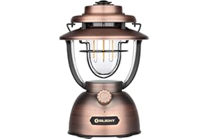 OLIGHT Olantern Classic 2 Pro Lanterne Camping LED Rechargeable, 300LM 4 Modes Rétro Vintage Lanterne Lampe comme Powerbank, Lumières Orange et Blanche Chaude Camping Portable Lampe(Bronze Antique)