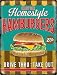 Produktbild Heimstil Hausgemachte Hamburger. hausgemachte Cheeseburger. Retro, alt vintage werbetafel für küche, restaurant, verbindung, cafe oder kaffee laden Metall/Stahl Wandschild - 15 x 20 cm