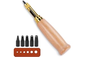ENCHOL Adjustable Japanese Screw Hole Punch, Leather Screw Punch, Craft Punch with 5 Punches, Used for DIY Craft Sewing Leather Punching