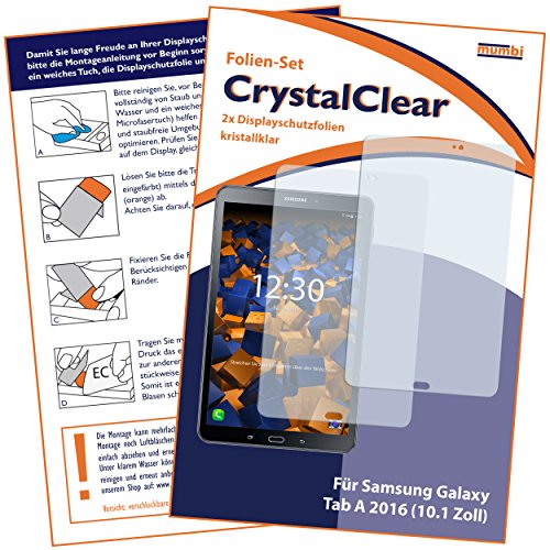 2 x mumbi Schutzfolie für Samsung Galaxy Tab A 2016 (10.1 Zoll) Folie Displayschutzfolie - 2
