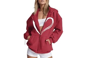 MANMANING Donna Felpa con Cappuccio Zip Moda Maglia Manica Lunga Morbide Maglione Curvy Giacca con Tasche Invernale Stampa Hoodie Sweatshirt Felpata Felpa con Cappuccio Cotone Felpe Elegante Leggero Cappotto