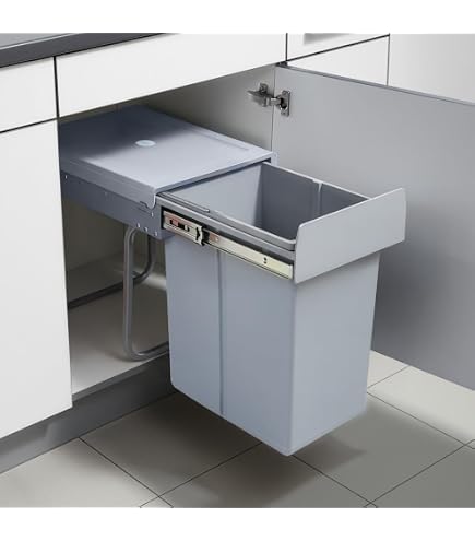Secchi Estraibili Sottolavello Pattumiera Da Incasso Cucina - Doppio Secchio 32L (2x16L), Estraibile, Per Sottolavello Pattumiera Doppio Secchio 32L - 5
