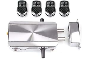 FIACVRS Serratura Elettrica Telecomando,Kit di Blocco Porta Telecomando,Telecomando Home Door Lock Kit Keyless Entry,Serratura di Sicurezza Invisibile con quattro telecomando,per casa appartamento garage