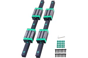 ONLISUM Guida lineare HGR20-300 mm, 2 binari lineari con 4 slitte quadrate HGH20CA, set di guide lineari adatto per stampanti 3D, macchine utensili CNC, dispositivi elettrici, dispositivi medici
