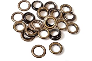 TRIMMING SHOP 100 x 14mm Bronze Métal Oeillets Avec Rondelles pour Bannières Et Cuir Loisirs Créatifs - Passages Ajouter Rubans, Laçage Tissu En Art Couture Projets - Idéal Sacs, Vêtements Scrapbooking