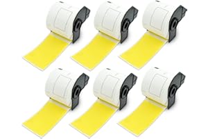 ‎BETCKEY BETCKEY - 6 Rollen DK-11202 Versandetiketten Kompatibel mit Brother, 62mm x 100mm, 1800 Farbige Etiketten Gelb für Brother QL Etikettendrucker