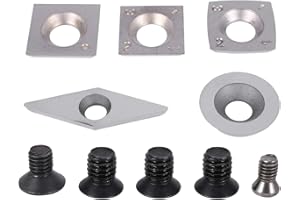 BOPFIMER 5Pcs Turning Carbide Cutter Inserts Combination Set for Wood Turning Working Lathe with Screw