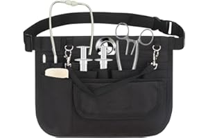 PEALOVCOM Sac Banane Infirmière Réglable Sac Ceinture d'Infirmière Réglable Pochette Infirmiere Ceinture Pochette Aide Soignante Plage de Réglage de 72 à 98 Cm pour Pansement Gant Stylo Clé