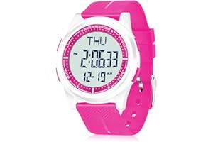 WIFORT Mens Watches Waterproof for Sports Digital Watch for Men Ultra-Thin & Wide Angle Vision Military Watch, Countdown Dual Time Split Time Stopwatch Backlight Alarm