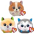 TY Puffies Soft Plush Toy Multipack | Tanner, Slush, Sherbert | 4-Inch Collectible Cuddly Stuffed Beanie Baby Teddy